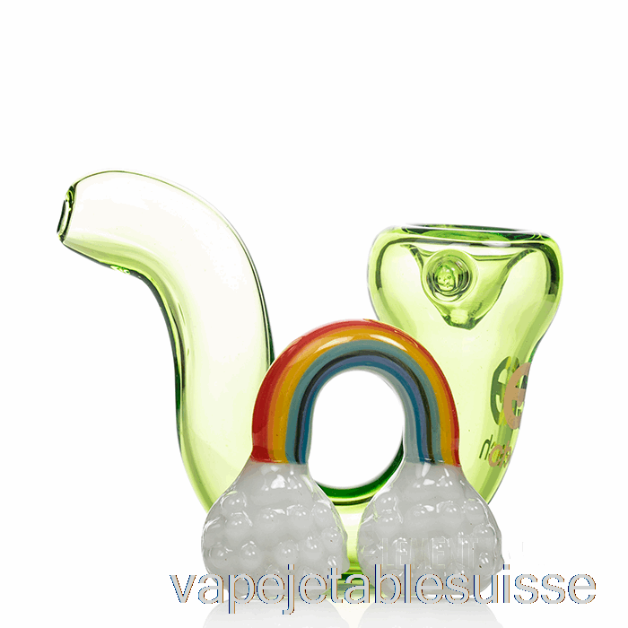 Vape Suisse Cheech Glass Rain 'n' Rainbows Pipe à Main Vert Transparent